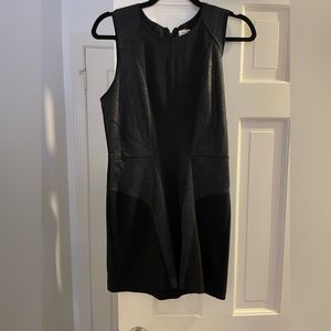 Black Mini Dress with Shiny Patch Detail